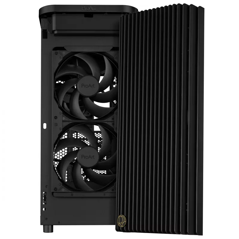 PC korpuss ASUS ProArt PA401 Mesh Panel melns, ATX, 2x160 mm priekšā, 1x120 mm aizmugurē, 2x3.5 collu + 2x2.5 collu, USB 3.2 Gen1