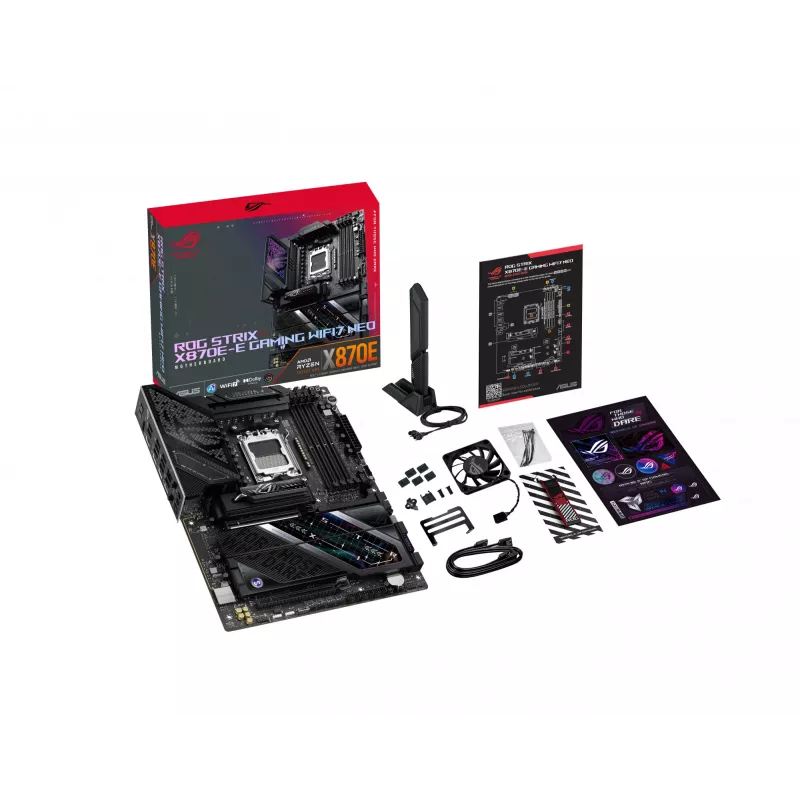Mātesplate ASUS ROG STRIX X870E-E GAMING WIFI7 NEO — AM5, X870E mikroshēmojums, PCIe atbalsts, Wi‑Fi 7