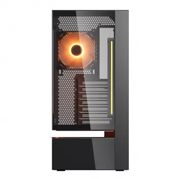 Cougar CFV235 Vision Midi Tower PC korpuss, ARGB, 9.16 collu LCD (1920×462), rūdīts stikls, melns