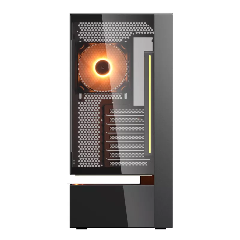Cougar CFV235 Vision Midi Tower PC korpuss, ARGB, 9.16 collu LCD (1920×462), rūdīts stikls, melns