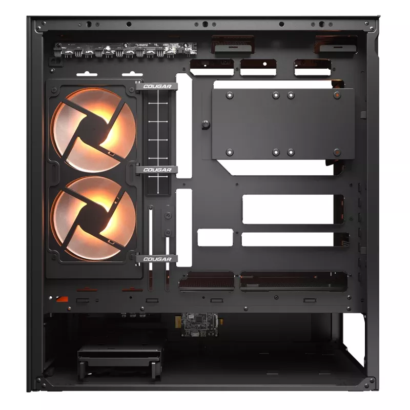 Cougar CFV235 Vision Midi Tower PC korpuss, ARGB, 9.16 collu LCD (1920×462), rūdīts stikls, melns