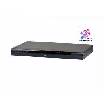 ATEN 16-portu 2-kopņu CAT5e/6 KVM caur IP slēdzis, LUC (klēpjdatora USB konsole), ar audio un virtuālo datu nesēju atbalstu