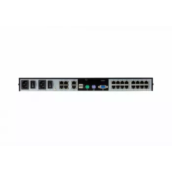 ATEN 16-portu 2-kopņu CAT5e/6 KVM caur IP slēdzis, LUC (klēpjdatora USB konsole), ar audio un virtuālo datu nesēju atbalstu