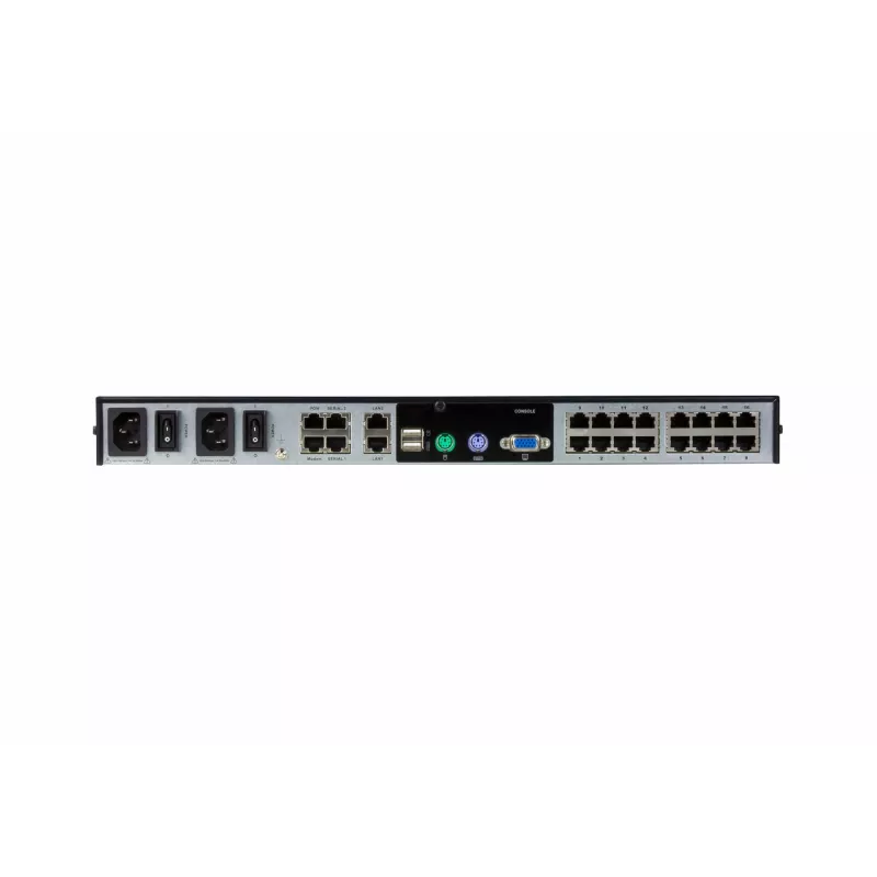 ATEN 16-portu 2-kopņu CAT5e/6 KVM caur IP slēdzis, LUC (klēpjdatora USB konsole), ar audio un virtuālo datu nesēju atbalstu