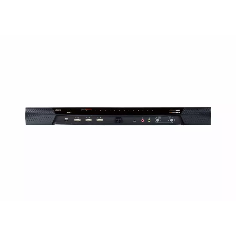ATEN 16-portu 2-kopņu CAT5e/6 KVM caur IP slēdzis, LUC (klēpjdatora USB konsole), ar audio un virtuālo datu nesēju atbalstu