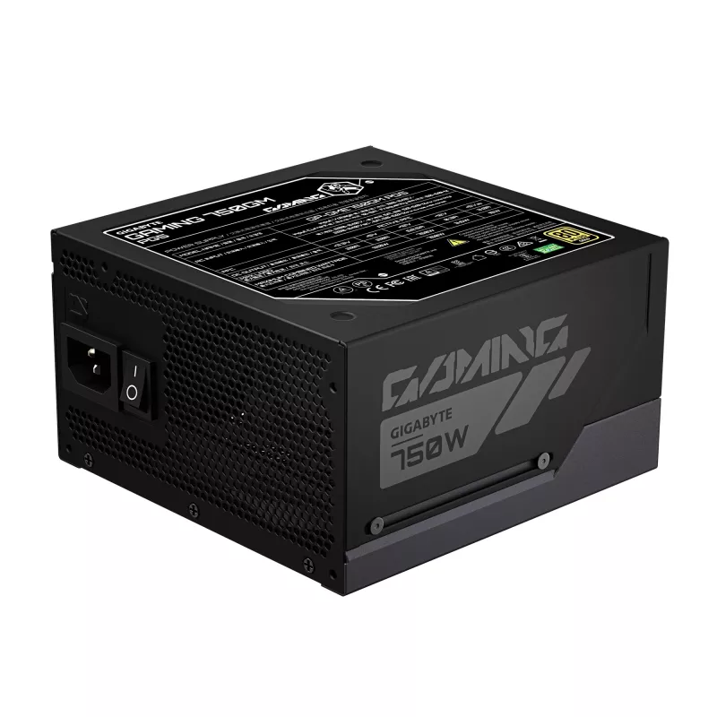 GIGABYTE GAMING 750GM PG5 barošanas bloks - PCIe 5.1, 80 PLUS Gold, pilnībā modulāra konstrukcija, 135 mm ventilators, ATX 3.1 savietojams, ES spraudnis