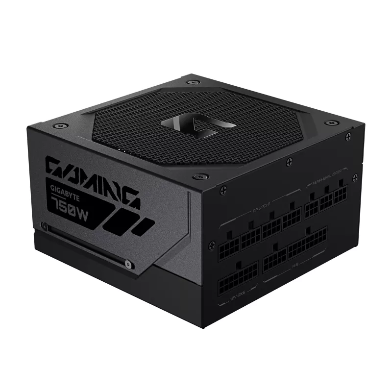 GIGABYTE GAMING 750GM PG5 barošanas bloks - PCIe 5.1, 80 PLUS Gold, pilnībā modulāra konstrukcija, 135 mm ventilators, ATX 3.1 savietojams, ES spraudnis