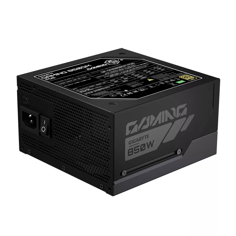 GIGABYTE GAMING 850GM PG5 barošanas bloks - PCIe 5.1, 80 PLUS Gold, pilnībā modulāra konstrukcija, 135 mm ventilators, ATX 3.1 saderīgs, ES kontaktdakša