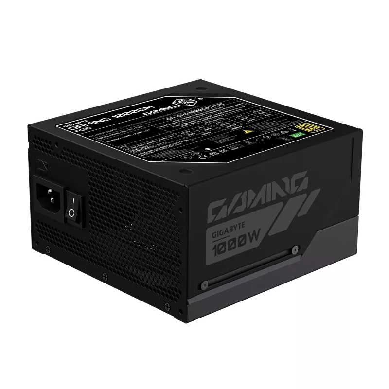 GIGABYTE GAMING 1000GM PG5 barošanas bloks - PCIe 5.1, 80 PLUS Gold, pilnībā modulāra konstrukcija, 135 mm ventilators, ATX 3.1 saderīgs, ES kontaktdakša