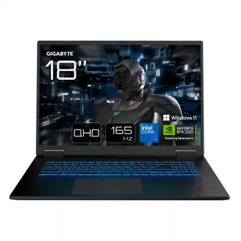 GIGABYTE GAMING A18 PRO DYJG3DEBC4SH klēpjdators Intel Core 7 240H 45.7 cm (18 collas) WQXGA 32 GB LPDDR5x-SDRAM 1 TB SSD NVIDIA GeForce RTX 5080 Wi-Fi 6E (802.11ax) Windows 11 Home Melns