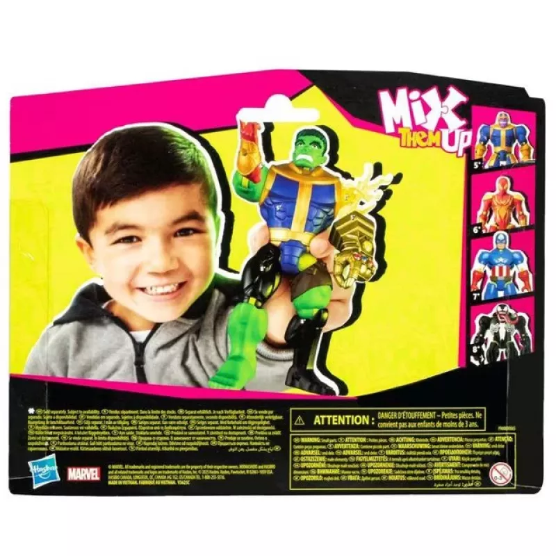 HASBRO Marvel MixMashers Avengers Hulk Mix-&-Match darbības figūra, daudzkrāsaina, vecumam 4+