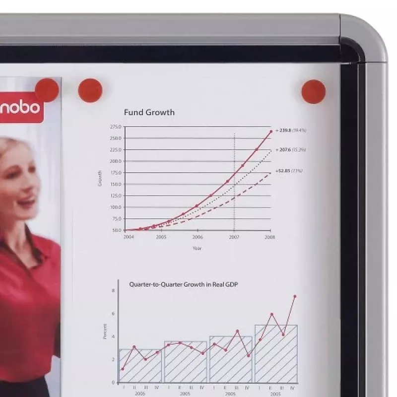 Nobo Premium Plus āra magnētiskais slēdzamais ziņojumu dēlis 8xA4