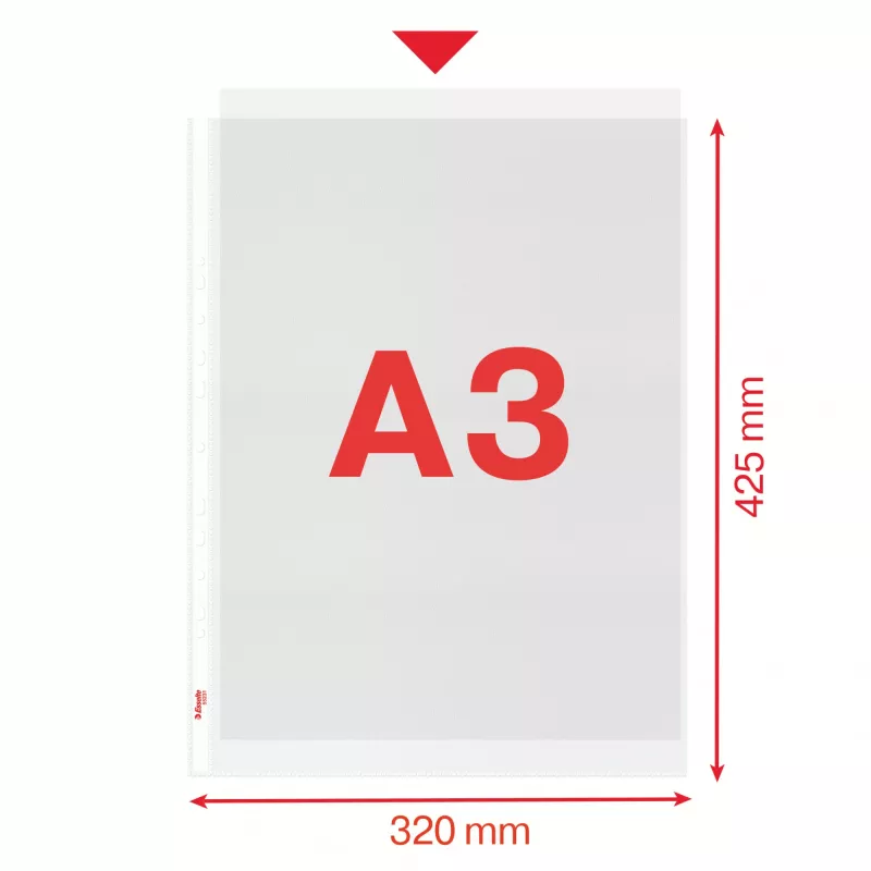 Esselte Quality Pocket A3 portrets, 30% pirmspatēriņa pārstrādāta plastmasa