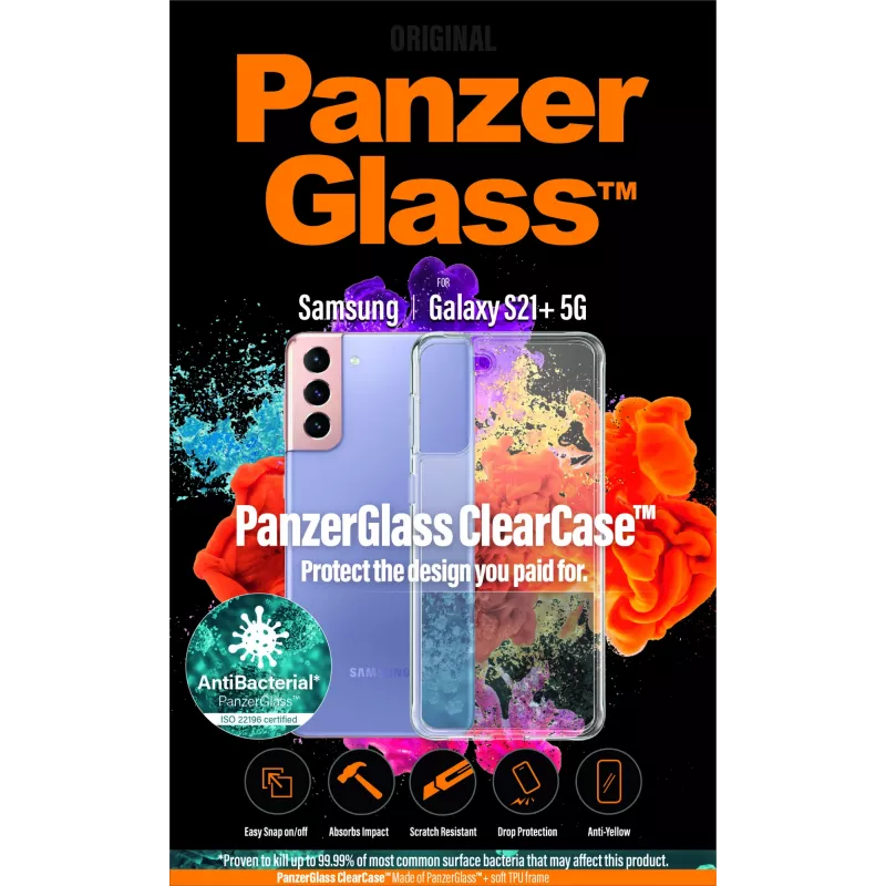 PanzerGlass ® ClearCase™ Samsung Galaxy S21 Plus 5G, Vāciņš, Samsung, Samsung - Galaxy S21+, Caurspīdīgs