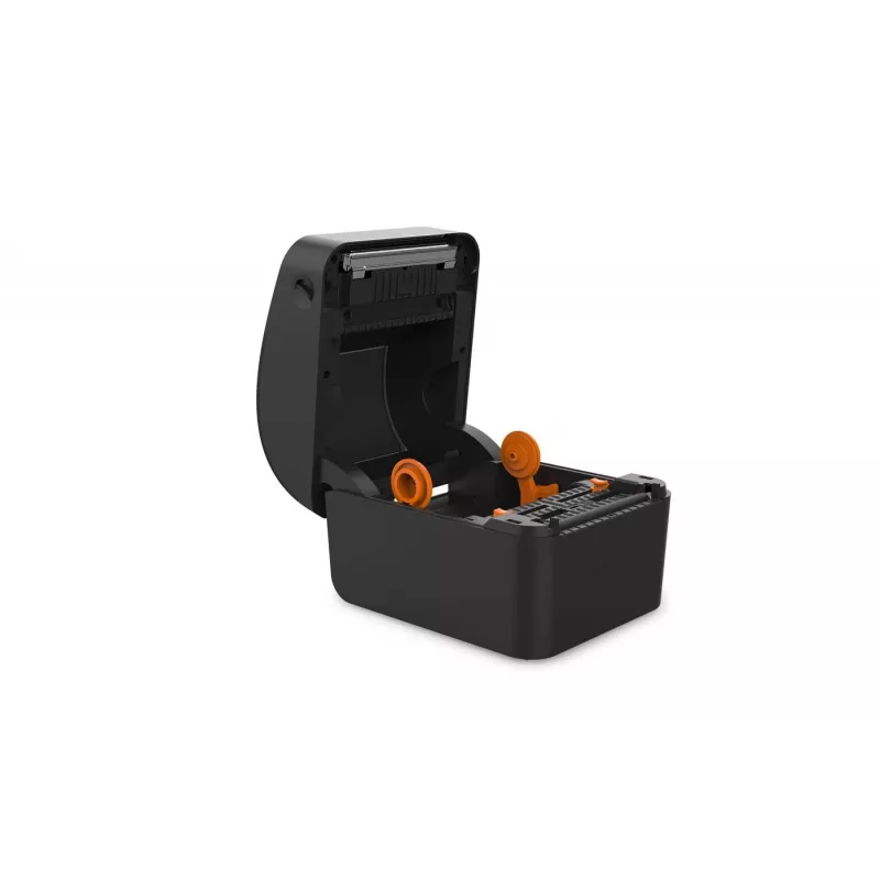 Etiķešu printeris Capture CA-RP420 — Tiešās termiskās drukas 203 dpi galda printeris ar USB, seriālo un Ethernet interfeisu (melns)