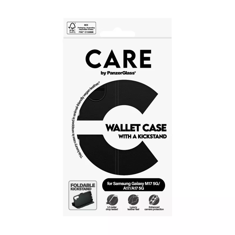 PanzerGlass CARE™ by ® Wallet Case w. Kickstand Samsung Galaxy M17 5G | A17 | A17 5G