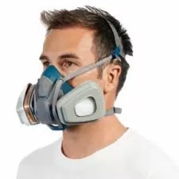 Pusmaskas gaisu attīrošais respirators 3M 6502QLPRO — pusmaska, zila/pelēka, ātrais savienojums