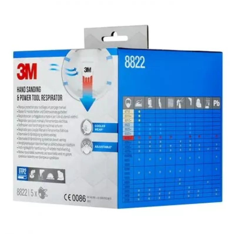3M 8822PRO5 atkārtoti lietojams respirators FFP2 Pusmaskas respirators Gaisu attīrošs respirators