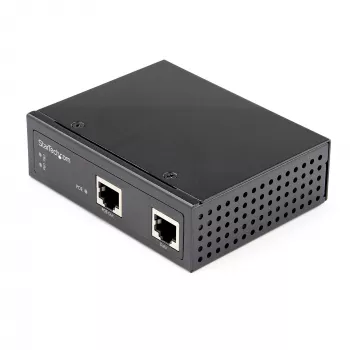 StarTech.com Industrial Gigabit PoE injektors - ātrgaitas / lielas jaudas 90W - 802.3bt PoE++ 52V-56VDC DIN sliedes UPoE/Ultra Power Over Ethernet injektora adapteris -40°C līdz +75°C izturīgs