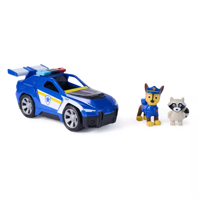 PAW Patrol : meklēšana un glābšana, Chase glābšanas kreiseris ar 2 figūrām, policijas auto ar atpakaļvilkšanas darbību, rotaļlietas zēniem un meitenēm no 3 gadu vecuma