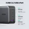 Lādētājs Ugreen Nexode 100W GaN USB-C USB-A Ātrā Uzlāde 3 Porti