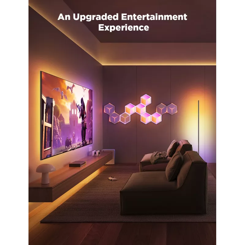 Viedā sienas gaisma Govee Glide Hexagon Light Panels Ultra paplašināšanas komplekts — Wi‑Fi/Bluetooth, 36 V ieeja, pelēka