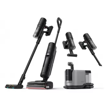 2-in-1 nūjas putekļsūcējs Dreame H15 Mix — ar baterijām darbināms sausās un mitrās tīrīšanas bezmaisa putekļsūcējs, 400 W, 23 000 Pa, trīsstūra malas suka, melns