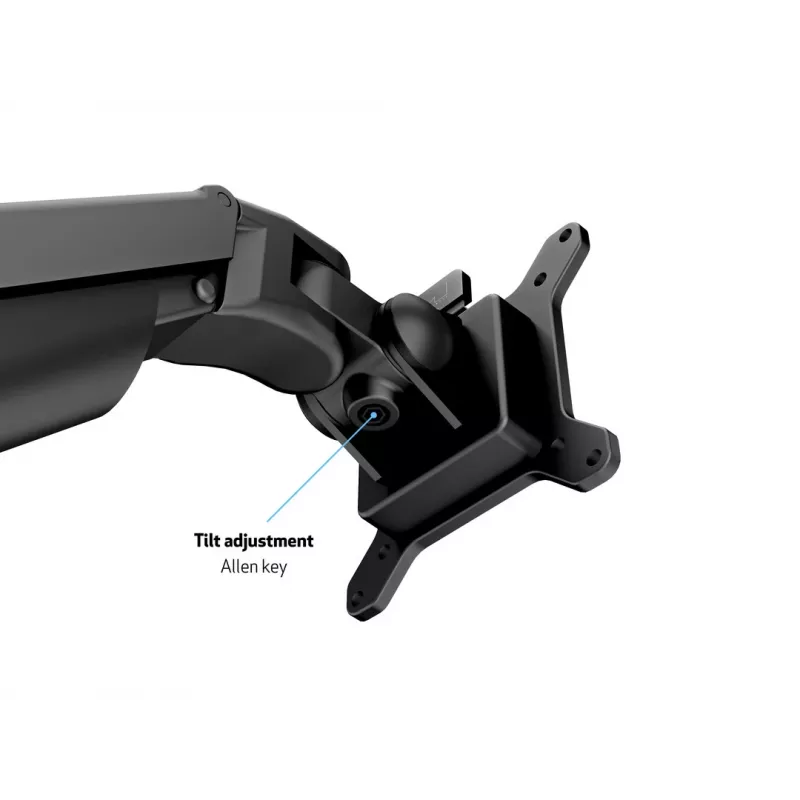 Multibrackets M VESA Gas Lift Arm galda vai sienas stiprinājums, pamata, melns, skava/caururbuma stiprinājums, 10 kg