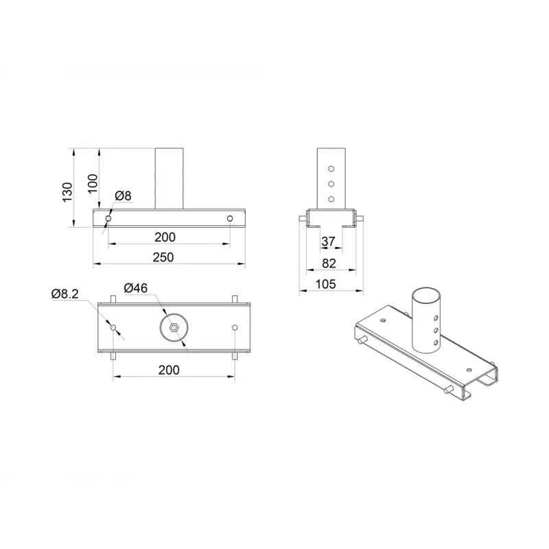 Multibrackets M griestu pagarinātāja komplekts 3m Pro OM55N-D/OM46N-D