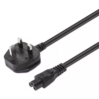 Manhattan elektrotīkla barošanas vads/kabelis, UK 3 kontaktu kontaktdakša uz C5 ligzdu (trīslapiņu/trijstūra), 1,8 m, 16 A, vads, mūža garantija