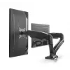 Manhattan Dual Desk Mount for TV & Monitors (Full Motion Spring), Ekrāniem no 10 collām līdz 27 collām, C-skavas vai starpsienas montāža, VESA saderība: 75x75 un 100x100mm - pārbaudiet četru montāžas caurumu izmērus ekrāna aizmugurē, lai pārliecinātos par atbilstību, Maks. 9kg (katrs), Kronšteins