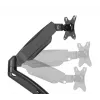 Manhattan Dual Desk Mount for TV & Monitors (Full Motion Spring), Ekrāniem no 10 collām līdz 27 collām, C-skavas vai starpsienas montāža, VESA saderība: 75x75 un 100x100mm - pārbaudiet četru montāžas caurumu izmērus ekrāna aizmugurē, lai pārliecinātos par atbilstību, Maks. 9kg (katrs), Kronšteins