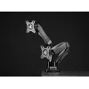 Manhattan Dual Desk Mount for TV & Monitors (Full Motion Spring), Ekrāniem no 10 collām līdz 27 collām, C-skavas vai starpsienas montāža, VESA saderība: 75x75 un 100x100mm - pārbaudiet četru montāžas caurumu izmērus ekrāna aizmugurē, lai pārliecinātos par atbilstību, Maks. 9kg (katrs), Kronšteins