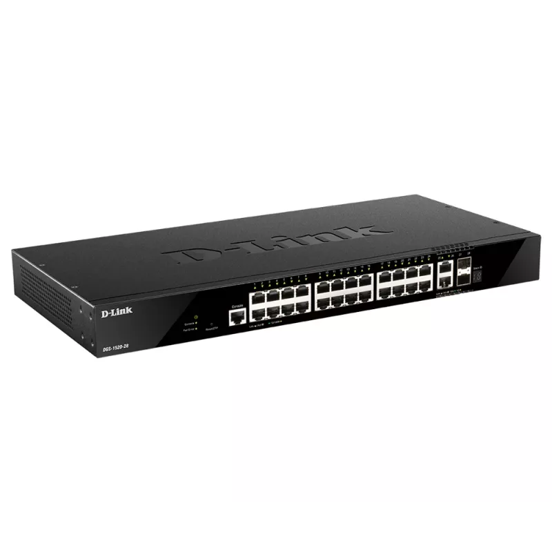 D-Link 28-Port Gigabit Stackable Smart Managed Switch ar 2 x 10GBase-T & 2 x 10G SFP+