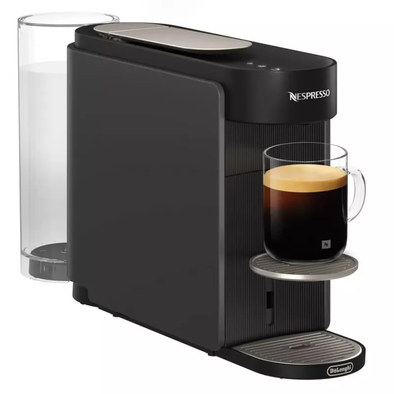 De’Longhi NESPRESSO® Vertuo Pop ENV90.B – Liquorice Melns, kapsulu kafijas automāts, kafijas kapsula, pelēks