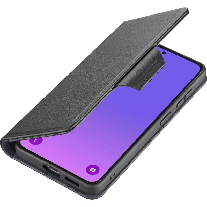 Cellularline Book Agenda 2 - Galaxy A57 Grāmatveida mākslīgās ādas maciņš ar magnētisko aizdari, statīva funkciju un RFID/NFC aizsardzību bezkontakta kartēm.