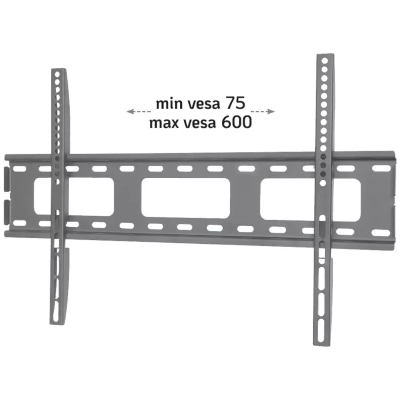 Techly sienas stiprinājums īpaši plāniem LED LCD televizoriem 40–65 inch, 101.6 cm (40 collas), 165.1 cm (65 collas), 100 x 100 mm, 600 x 400 mm, metāls, melns