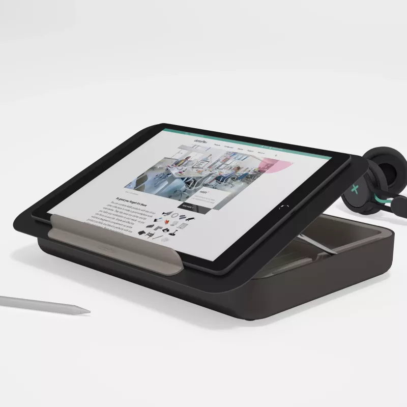 Dataflex Addit Bento® ergonomiskais instrumentu komplekts 903, klēpjdatora statīvs, melns, 38,1 cm (15 collas), 38,1 cm (15 collas), 38,1 cm (15 collas), 6 kg