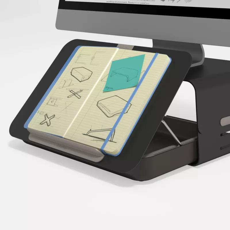 Dataflex Addit Bento® ergonomiskais instrumentu komplekts 903, klēpjdatora statīvs, melns, 38,1 cm (15 collas), 38,1 cm (15 collas), 38,1 cm (15 collas), 6 kg