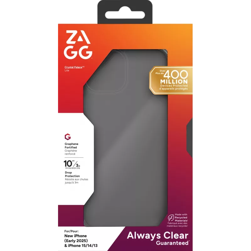 ZAGG Crystal Palace Lite Case Apple iPhone 17e/16e/15/14/13, Vāciņš, Apple, iPhone 17e/16e/15/14/13, 15,5 cm (6,1 collas), Caurspīdīgs