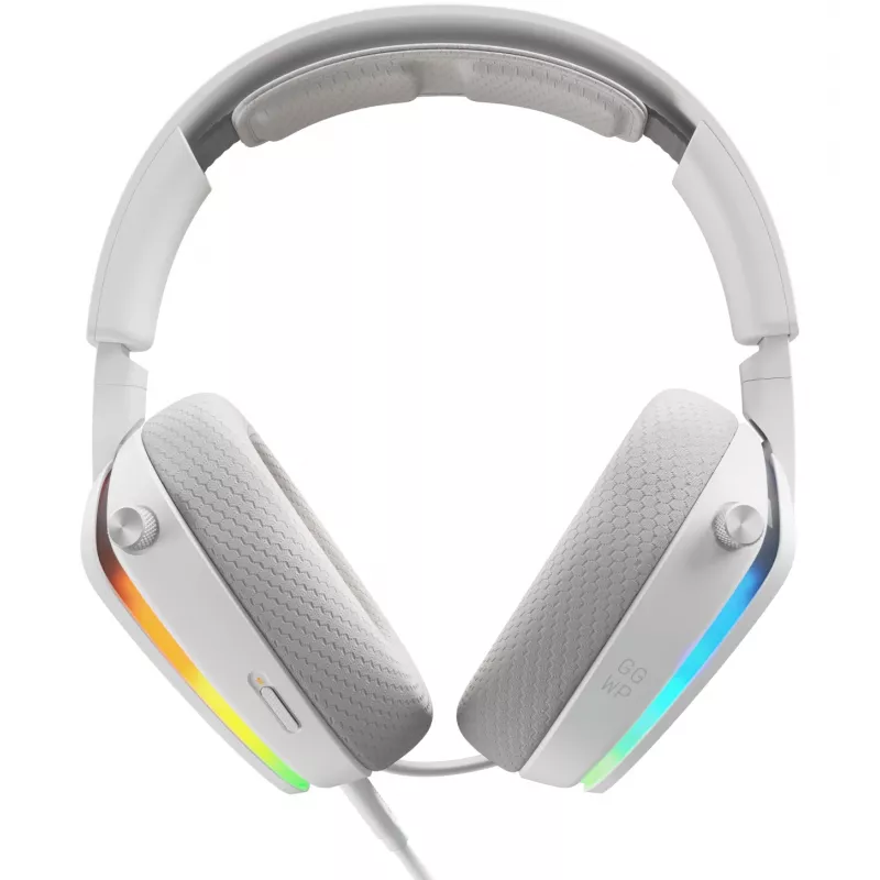 Glorious Gaming Glorious GHS Eternal RGB – stereo RGB spēļu austiņas datoram, PS5, PS4, Switch – īpaši noregulēti leņķotie draiveri, regulējams kristāldzidrs noņemams mikrofons, USB-C – izturīgas, komforts visai dienai/naktij – balta