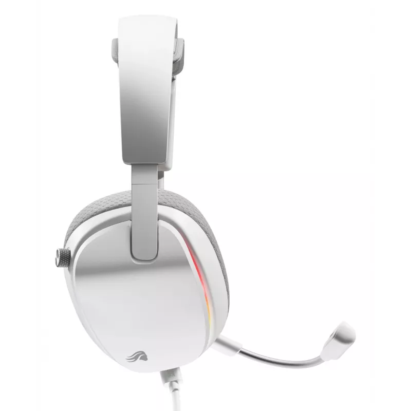 Glorious Gaming Glorious GHS Eternal RGB – stereo RGB spēļu austiņas datoram, PS5, PS4, Switch – īpaši noregulēti leņķotie draiveri, regulējams kristāldzidrs noņemams mikrofons, USB-C – izturīgas, komforts visai dienai/naktij – balta