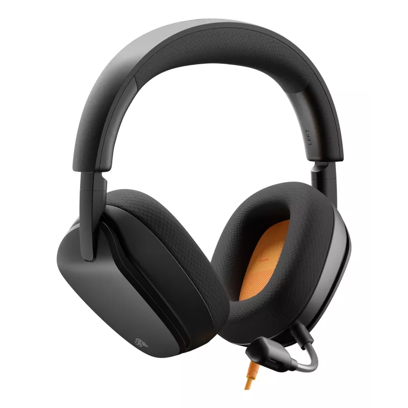 Glorious Gaming Glorious GHS Eternal - Stereo spēļu austiņas priekš PC, PS5, PS4, Xbox, Switch - Pielāgoti regulēti leņķveida draiveri, regulējams kristāldzidrs noņemams mikrofons, 3,5 mm - Izturīgas, komforts visai dienai/naktij - Melns