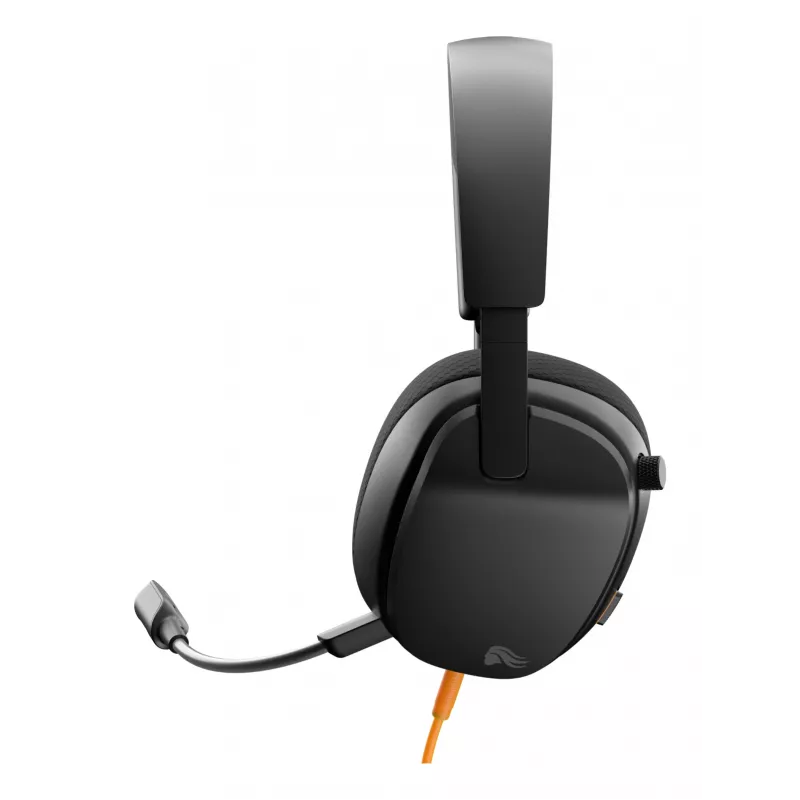 Glorious Gaming Glorious GHS Eternal - Stereo spēļu austiņas priekš PC, PS5, PS4, Xbox, Switch - Pielāgoti regulēti leņķveida draiveri, regulējams kristāldzidrs noņemams mikrofons, 3,5 mm - Izturīgas, komforts visai dienai/naktij - Melns