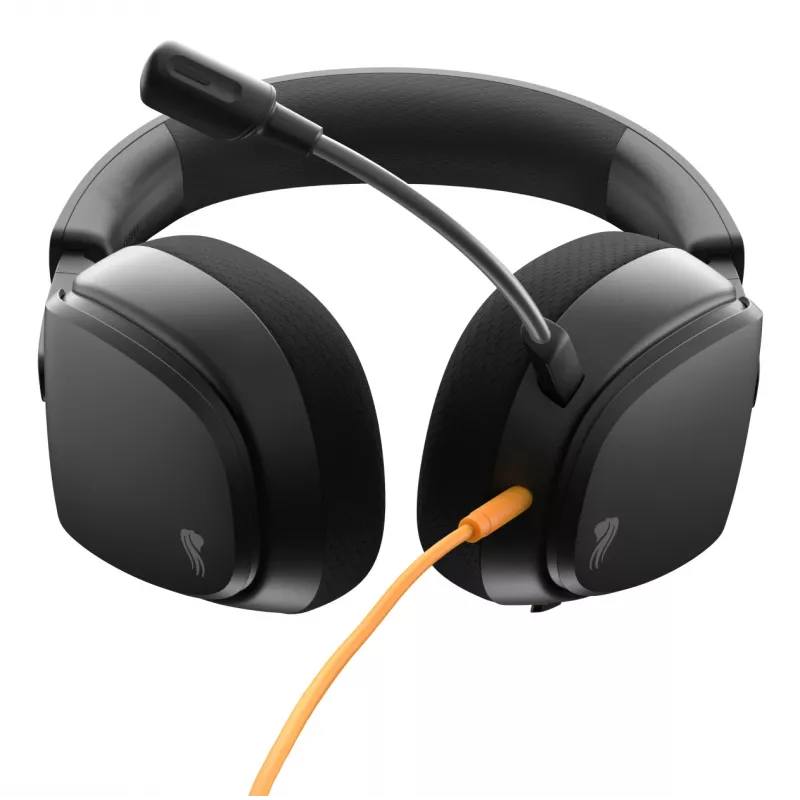 Glorious Gaming Glorious GHS Eternal - Stereo spēļu austiņas priekš PC, PS5, PS4, Xbox, Switch - Pielāgoti regulēti leņķveida draiveri, regulējams kristāldzidrs noņemams mikrofons, 3,5 mm - Izturīgas, komforts visai dienai/naktij - Melns