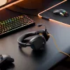 Glorious Gaming Glorious GHS Eternal - Stereo spēļu austiņas priekš PC, PS5, PS4, Xbox, Switch - Pielāgoti regulēti leņķveida draiveri, regulējams kristāldzidrs noņemams mikrofons, 3,5 mm - Izturīgas, komforts visai dienai/naktij - Melns
