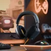 Glorious Gaming Glorious GHS Eternal - Stereo spēļu austiņas priekš PC, PS5, PS4, Xbox, Switch - Pielāgoti regulēti leņķveida draiveri, regulējams kristāldzidrs noņemams mikrofons, 3,5 mm - Izturīgas, komforts visai dienai/naktij - Melns