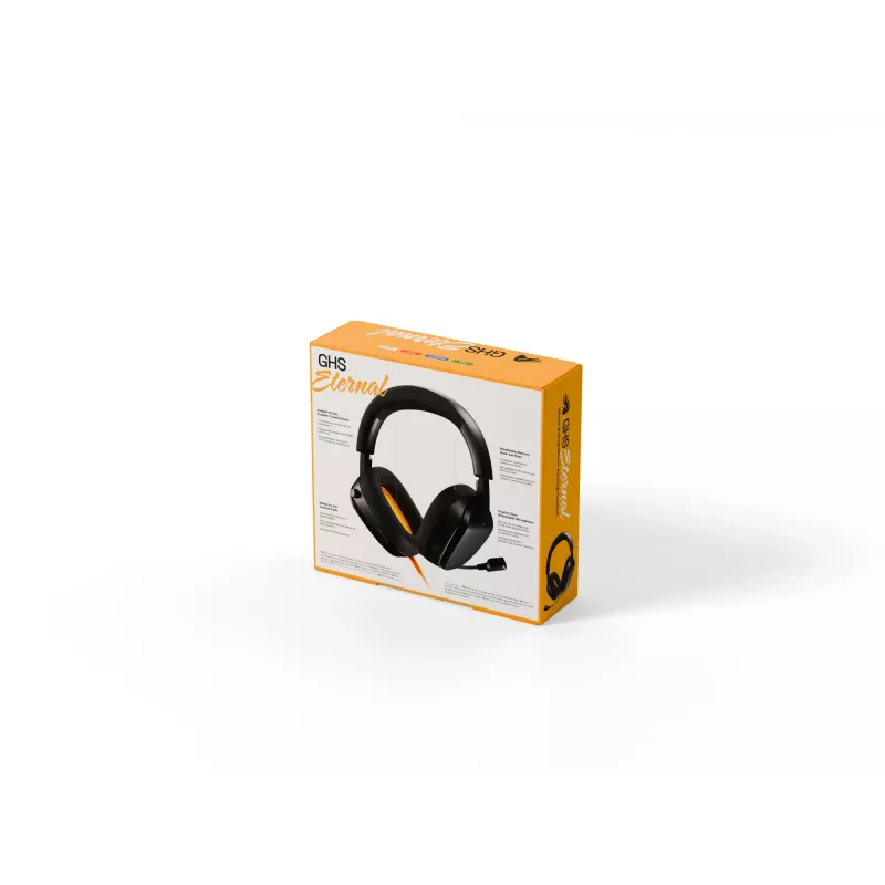 Glorious Gaming Glorious GHS Eternal - Stereo spēļu austiņas priekš PC, PS5, PS4, Xbox, Switch - Pielāgoti regulēti leņķveida draiveri, regulējams kristāldzidrs noņemams mikrofons, 3,5 mm - Izturīgas, komforts visai dienai/naktij - Melns