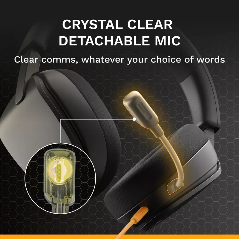 Glorious Gaming Glorious GHS Eternal - Stereo spēļu austiņas priekš PC, PS5, PS4, Xbox, Switch - Pielāgoti regulēti leņķveida draiveri, regulējams kristāldzidrs noņemams mikrofons, 3,5 mm - Izturīgas, komforts visai dienai/naktij - Melns