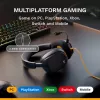 Glorious Gaming Glorious GHS Eternal - Stereo spēļu austiņas priekš PC, PS5, PS4, Xbox, Switch - Pielāgoti regulēti leņķveida draiveri, regulējams kristāldzidrs noņemams mikrofons, 3,5 mm - Izturīgas, komforts visai dienai/naktij - Melns